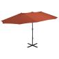 Preview: ARDEBO.de - Sonnenschirm mit Aluminium-Mast 460x270 cm Terrakotta