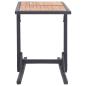 Preview: Gartentisch Schwarz Massivholz Akazie und Poly Rattan