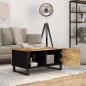 Preview: Couchtisch 80x50x40 cm Massivholz Mango & Holzwerkstoff