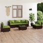 Preview: ARDEBO.de - 6-tlg. Garten-Lounge-Set mit Auflagen Poly Rattan Braun