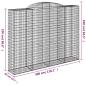 Preview: Gabionen mit Hochbogen 7 Stk. 300x50x220/240cm Verzinktes Eisen