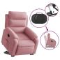 Preview: Relaxsessel mit Aufstehhilfe Rosa Samt