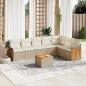 Preview: ARDEBO.de - 8-tlg. Garten-Sofagarnitur mit Kissen Beige Poly Rattan