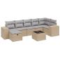 Preview: 8-tlg. Garten-Sofagarnitur mit Kissen Beige Poly Rattan