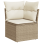 Preview: 10-tlg. Garten-Sofagarnitur mit Kissen Beige Poly Rattan