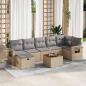 Preview: ARDEBO.de - 8-tlg. Garten-Sofagarnitur mit Kissen Beige Poly Rattan