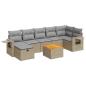 Preview: 8-tlg. Garten-Sofagarnitur mit Kissen Beige Poly Rattan