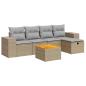 Preview: 6-tlg. Garten-Sofagarnitur mit Kissen Beige Poly Rattan