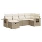 Preview: 6-tlg. Garten-Sofagarnitur mit Kissen Beige Poly Rattan