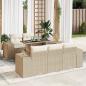 Preview: ARDEBO.de - 6-tlg. Garten-Sofagarnitur mit Kissen Beige Poly Rattan