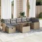 Preview: ARDEBO.de - 8-tlg. Garten-Sofagarnitur mit Kissen Beige Poly Rattan