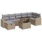 Preview: 8-tlg. Garten-Sofagarnitur mit Kissen Beige Poly Rattan