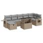Preview: 8-tlg. Garten-Sofagarnitur mit Kissen Beige Poly Rattan