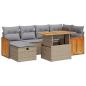 Preview: 8-tlg. Garten-Sofagarnitur mit Kissen Beige Poly Rattan
