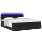 Preview: Ottoman-Bett mit Matratzen & LEDs Schwarz 160x200 cm Kunstleder