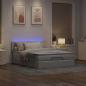 Preview: Ottomane Bett mit Matratze & LEDs Taupe 140x200 cm Stoff