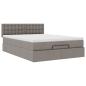 Preview: Ottomane Bett mit Matratze & LEDs Taupe 140x200 cm Stoff