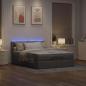 Preview: Ottomane Bett mit Matratze & LEDs Taupe 140x200 cm Stoff
