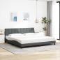 Preview: ARDEBO.de - Bettgestell ohne Matratze "Hanko" Dunkelgrau 200x200 cm Stoff