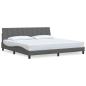 Preview: Bettgestell ohne Matratze "Hanko" Dunkelgrau 200x200 cm Stoff