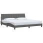 Preview: Bettgestell ohne Matratze "Hanko" Dunkelgrau 200x200 cm Stoff