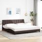 Preview: ARDEBO.de - Bettgestell ohne Matratze "Hanko" Dunkelbraun 200x200 cm Stoff