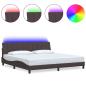 Preview: Bettgestell ohne Matratze "Hanko" Dunkelbraun 200x200 cm Stoff