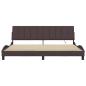 Preview: Bettgestell ohne Matratze "Hanko" Dunkelbraun 200x200 cm Stoff