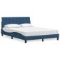 Preview: ARDEBO.de - Bett mit Matratze "Hanko" Blau 120x200 cm Stoff