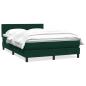 Preview: ARDEBO.de - Boxspringbett mit Matratze Dunkelgrün 160x220 cm Samt