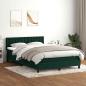 Preview: ARDEBO.de - Boxspringbett mit Matratze Dunkelgrün 160x220 cm Samt