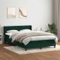 Preview: ARDEBO.de - Boxspringbett mit Matratze Dunkelgrün 160x220 cm Samt