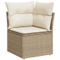 Preview: 7-tlg. Garten-Sofagarnitur mit Kissen Beige Poly Rattan Akazie