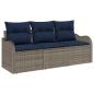 Preview: Gartensofa-set 3 stk. Grau Poly-Rattan