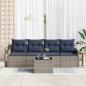 Preview: Gartensofa-set 5 stk. Grau Poly-Rattan