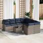 Preview: ARDEBO.de - Gartensofa-set 9 stk. 8-Sitzanzahl Grau Poly-Rattan