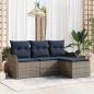 Preview: ARDEBO.de - Gartensofa-set Grau Poly-Rattan