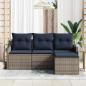 Preview: Gartensofa-set Grau Poly-Rattan