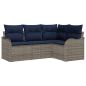Preview: Gartensofa-set Grau Poly-Rattan