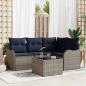 Preview: ARDEBO.de - Gartensofa-set Grau Poly-Rattan