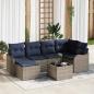 Preview: ARDEBO.de - Gartensofa-set 7 stk. Grau Poly-Rattan