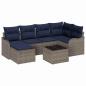 Preview: Gartensofa-set 7 stk. Grau Poly-Rattan