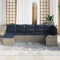 Preview: Gartensofa-set 7 stk. Grau Poly-Rattan