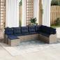 Preview: ARDEBO.de - Gartensofa-set Grau Poly-Rattan