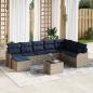 Preview: ARDEBO.de - Gartensofa-set Grau Poly-Rattan