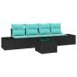 Preview: Sofa Set 5 stk. Schwarz [Synthetisch]: Poly Rattan