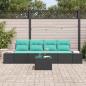 Preview: Sofa Set 5 stk. Schwarz [Synthetisch]: Poly Rattan