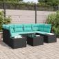 Preview: ARDEBO.de - Sofa Set 7 stk. Schwarz [Synthetisch]: Poly Rattan