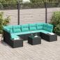 Preview: ARDEBO.de - Sofa Set 8 stk. Schwarz [Synthetisch]: Poly Rattan