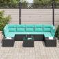 Preview: Sofa Set 8 stk. Schwarz [Synthetisch]: Poly Rattan